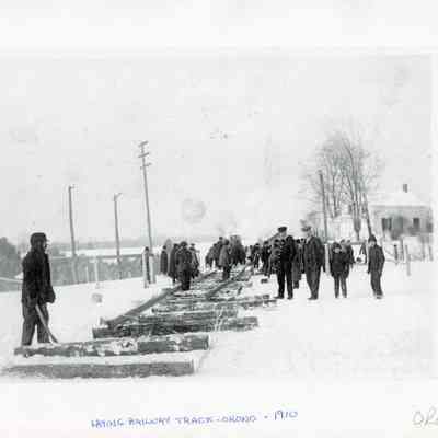 Orono - 1910 - laying railway track