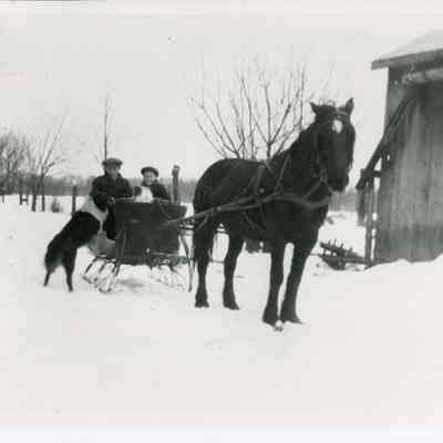 Albert Pearce and Ralph Gibson horse and sled