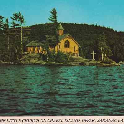 The Little Church on Chapel Island, Upper, Saranac Lake.
