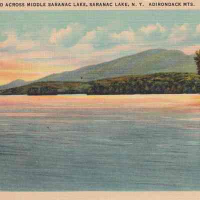 Mt. Ampersand Across Middle Saranac Lake, N.Y. Adirondack Mts.