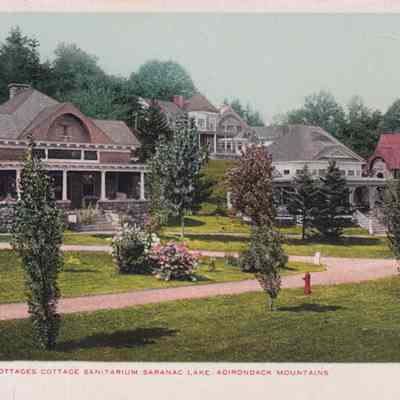 Chapel and Cottages. Cottage Sanitarium. Saranac Lake. Adirondack Mountains