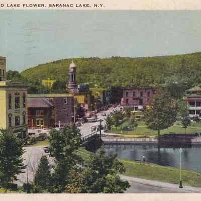 Main Street and Lake Flower, Saranac Lake, NY.