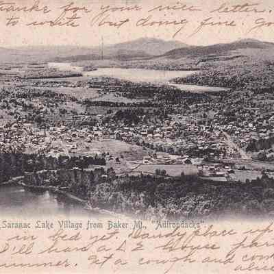 Saranac Lake Village from Baker Mt., "Adirondacks"