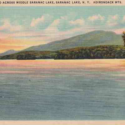 Mt. Ampersand Across Middle Saranac Lake, N.Y. Adirondack Mts.