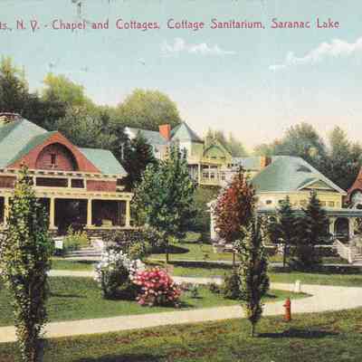 Adirondack Mts. N.Y., Chapel and Cottages, Cottage Sanitarium, Saranac Lake.