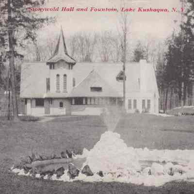 Stonywold Hall and Fountain, Lake Kushaqua, N. Y.