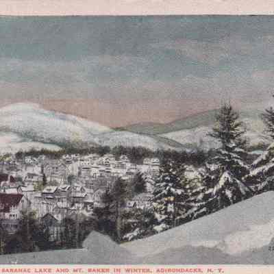General View of Saranac Lake and Mt. Baker in Winter, Adirondacks, N.Y.