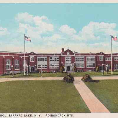 New High School. Saranac Lake, N.Y. Adirondack Mts.