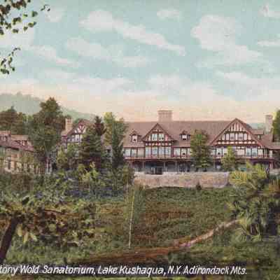 View from Lake, Stony Wold Sanatorium, Lake Kushaqua, N.Y. Adirondack Mts.