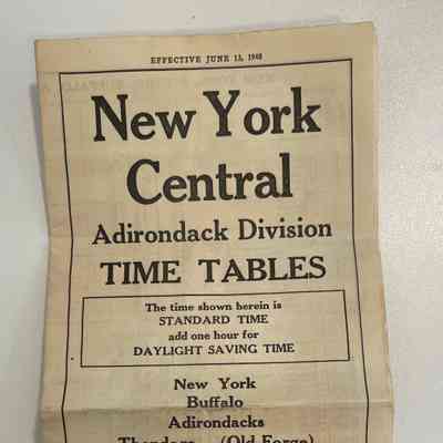 New York Central Adirondack Division Time Tables