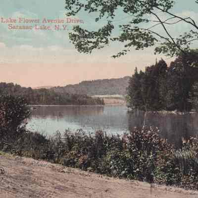 The River from Lake Flower Avenue Drive, Saranac Lake, N.Y.