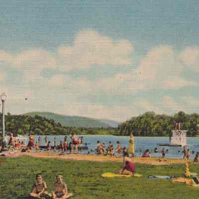 Municipal Beach and Lake Flower, Saranac Lake, N.Y.