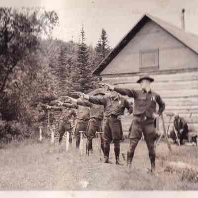 Pistol practice, Fountain Farm, 1935.