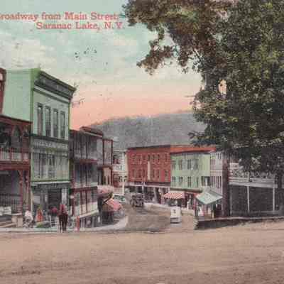 Looking down Broadway from Main Street. Saranac Lake, N.Y.