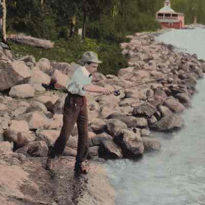 Fishing on the Lower Saranac Lake, in the Adirondacks, N. Y.