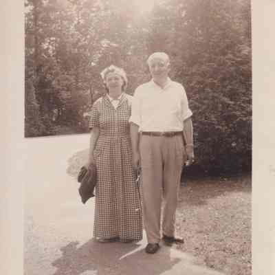 On Hospital Grounds - Ann and her Boy Friend