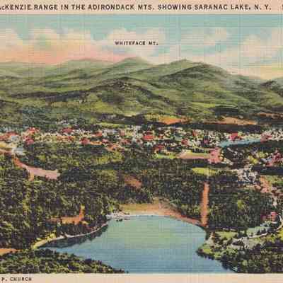 The MacKenzie Range in the Adirondack Mts. Showing Saranac Lake, N. Y.