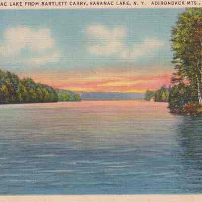 Upper Saranac Lake from Bartlett Carry, Saranac Lake, N. Y. Adirondack Mts.