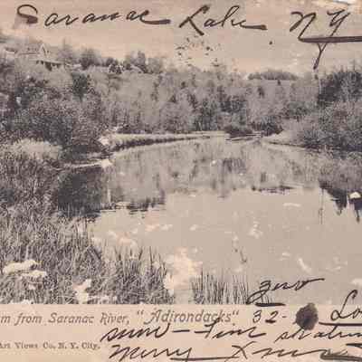 Sanitarium from Saranac River, "Adirondacks"
