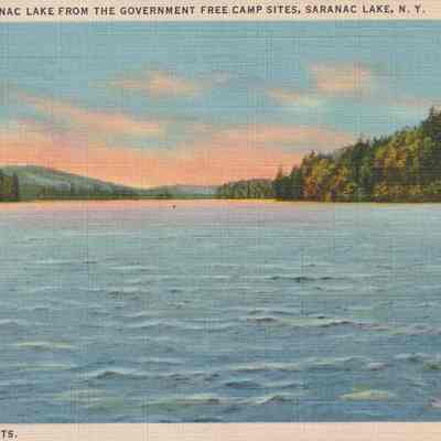 Lower Saranac Lake from the Government Free Camp Sites, Saranac Lake, N. Y.