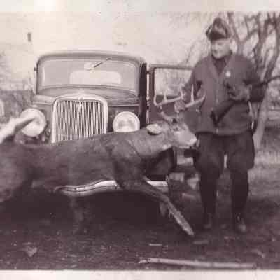 Pro. Stark with his deer, 1934.