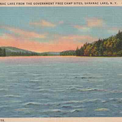 Lower Saranac Lake from the Government Free Camp Sites, Saranac Lake, N.Y.