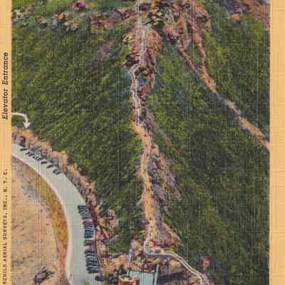 Whiteface Memorial Highway, Showing Castle, Summit House and Winding Trail, Adirondack Mountains, N. Y."