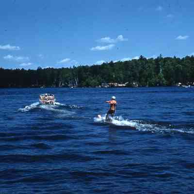 Clown skier on Middle Pond