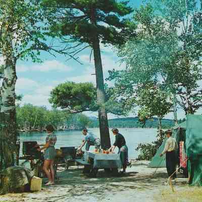 Camp Scene at the Fish Creek Public Campsite in the Adirondacks