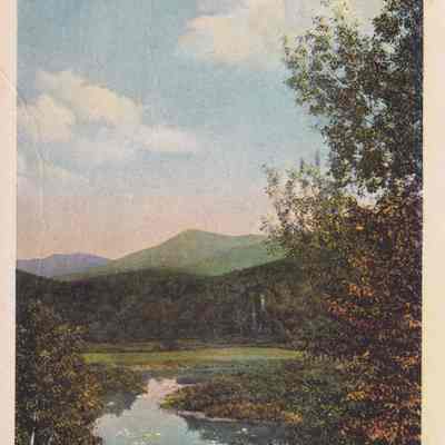 Saranac River and Whiteface Mt. from Bloomingdale Road, Adirondacks.