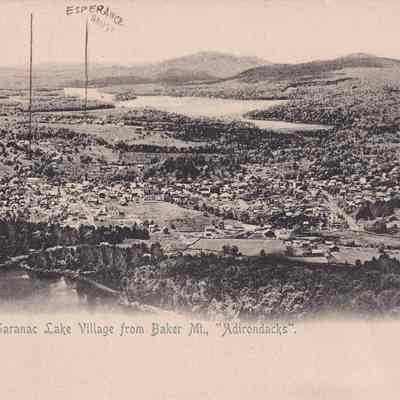 Saranac Lake Village from Baker Mt., "Adirondacks"