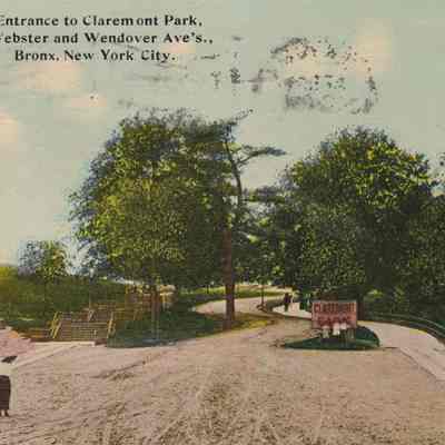 Entrance to Claremont Park, Webster and Wendover Ave's., Bronx, New York City