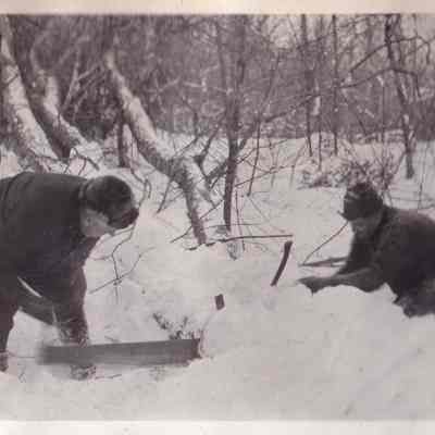 Cutting Wood for Camp Winter 1934.