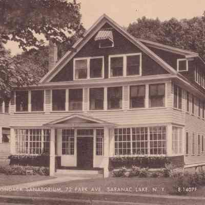 Adirondack Sanatorium, 72 Park Ave., Saranac Lake, N. Y.