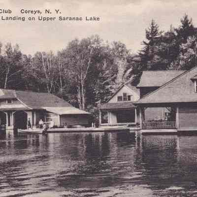 Bartlett Carry Club, Coreys, N. Y. Boat Landing on Upper Saranac Lake.