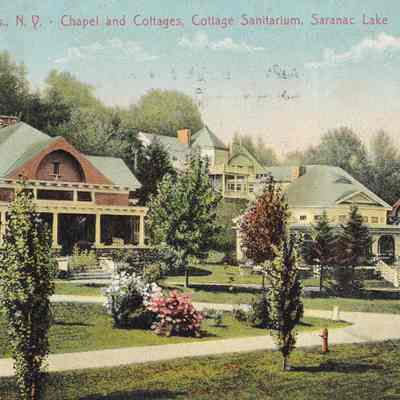 Adirondack Mts. N.Y., Chapel and Cottages, Cottage Sanitarium, Saranac Lake.