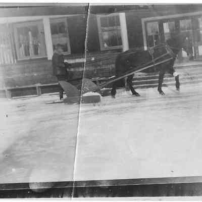Cleaning Rink at the Old Curling Club