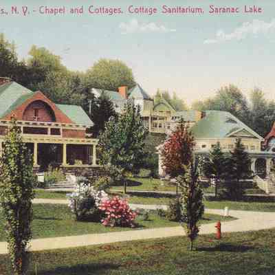 Adirondack Mts. N.Y. Chapel and Cottages, Cottage Sanitarium, Saranac Lake.