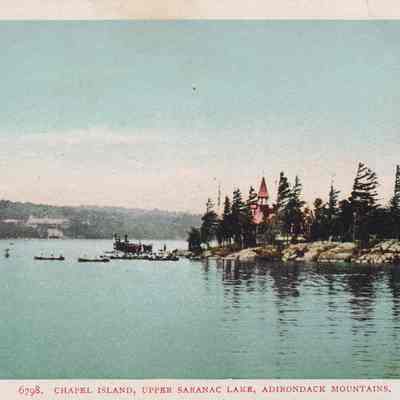 Chapel Island, Upper Saranac Lake, Adirondack Mountains.