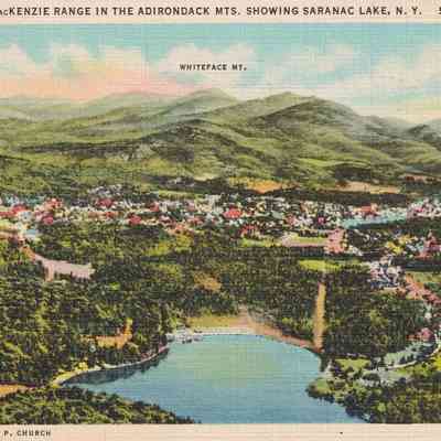 The MacKenzie Range in the Adirondack Mts. Showing Saranac Lake, N. Y.