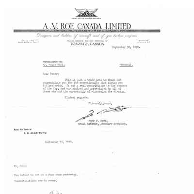 Cope congratulatory letters