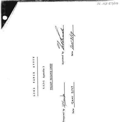 Long Range Arrow P.R.7-1, Appendix 2