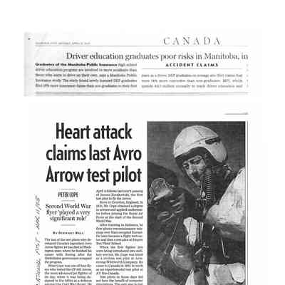 Heart attack claims last Avro Arrow test pilot