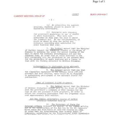 Cabinet Meeting July 7, 1959