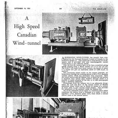 A High Speed Canadian Wind Tunnel