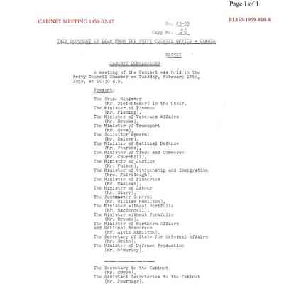 Cabinet Meeting Feb 17, 1959