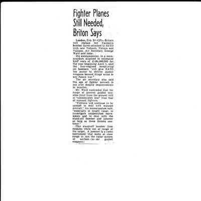 Fighter planes still needed, Briton Says