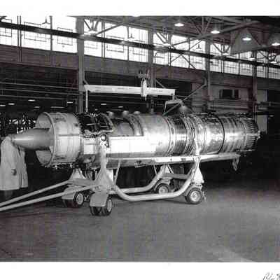 Orenda Iroquois Engine on Wheeled Dolly at Orenda Plant