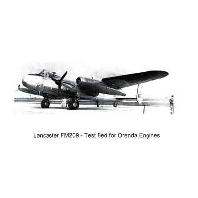 Avro Lancaster FM209 with Orenda Jet Engines Mounted on Left and Right Wings