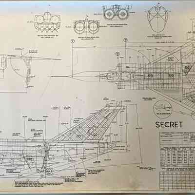 Aerodynamic Three View - A/C C 105 Drawing 7-4800-10